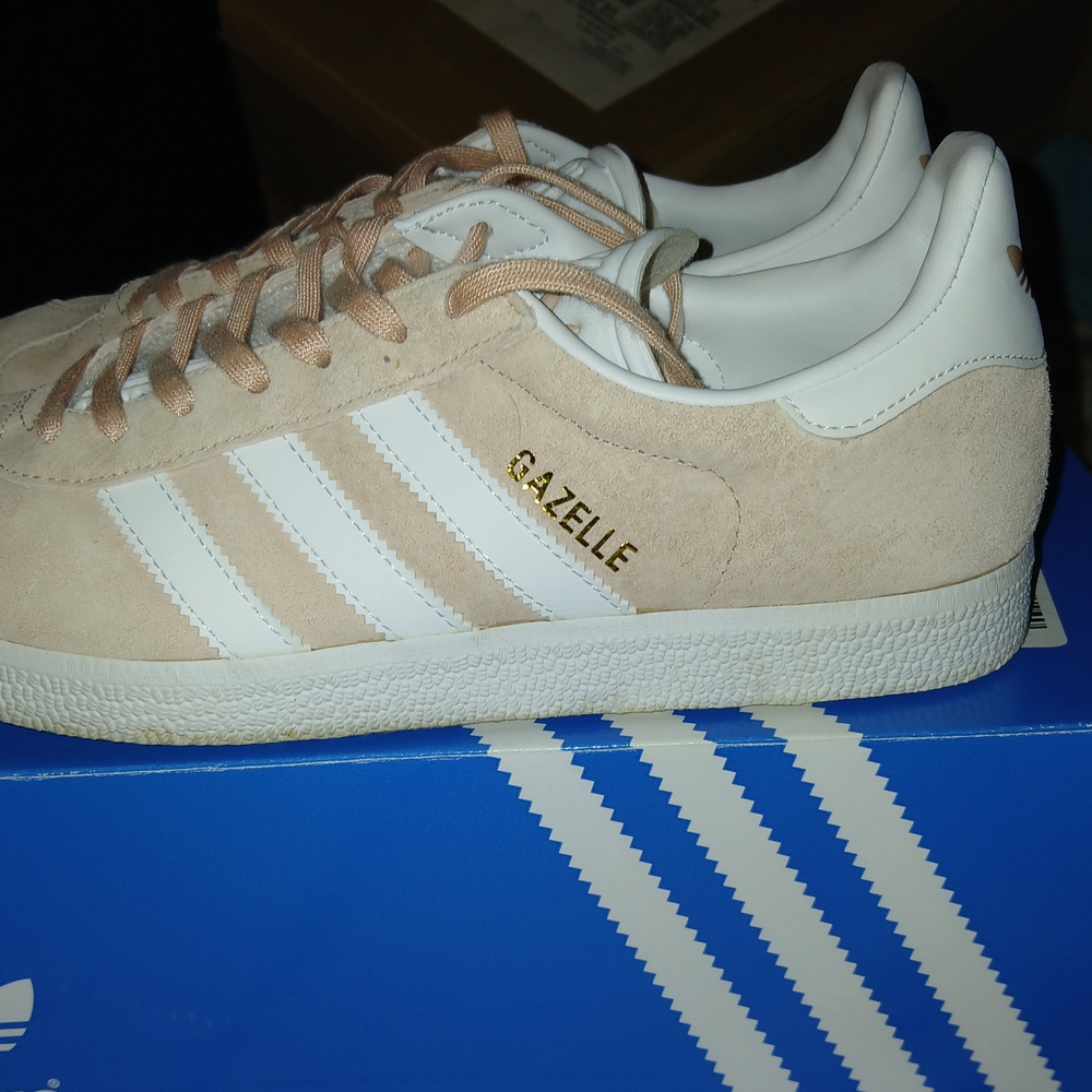 Adidas Gazelle Beige and White Sneakers